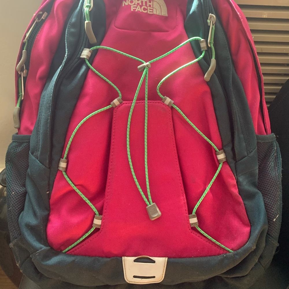 North face Hot Pink & Neon Green Backpack